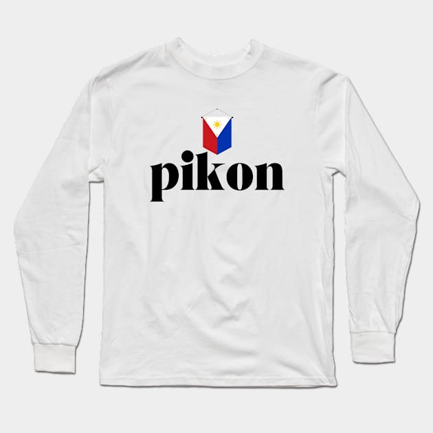 Philippines flag tagalog expression: Pikon Long Sleeve T-Shirt by CatheBelan